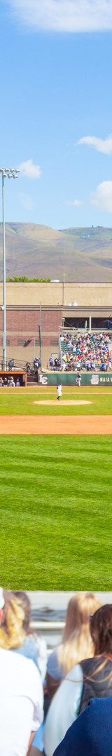 A view from the left field bleachers of Harris Field
